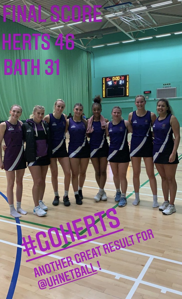 UH Netball (@uhnetball) on Twitter photo Well done 1s! A tough game but they came away with the win! 46-31 against Bath #goherts Well done 1s! A tough game but they came away with the win! 46-31 against Bath #goherts