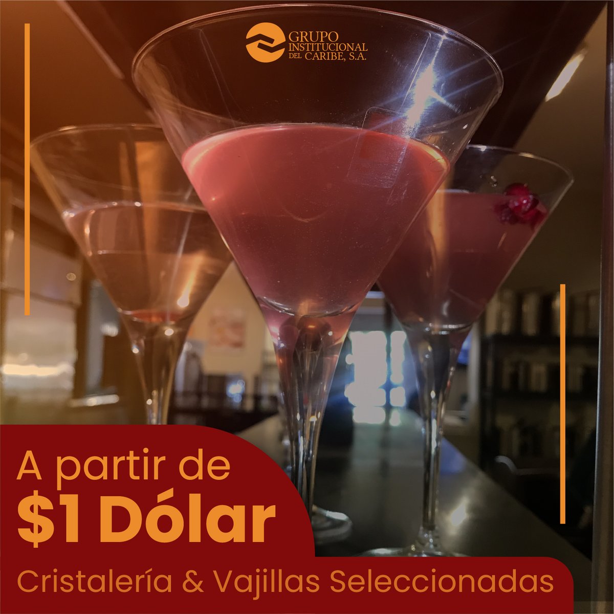 Aprovecha nuestra oferta de fin de mes, cristalerías y vajillas seleccionadas a partir de $1 Dólar, prepara tus mejores bebidas con nuestra variedad de copas. No esperes más!
.
.
.
.
#grupoinstitucionaldelcaribe #cristaleria #copasdevino #vajillas #platos #taza  #vajillasunicas