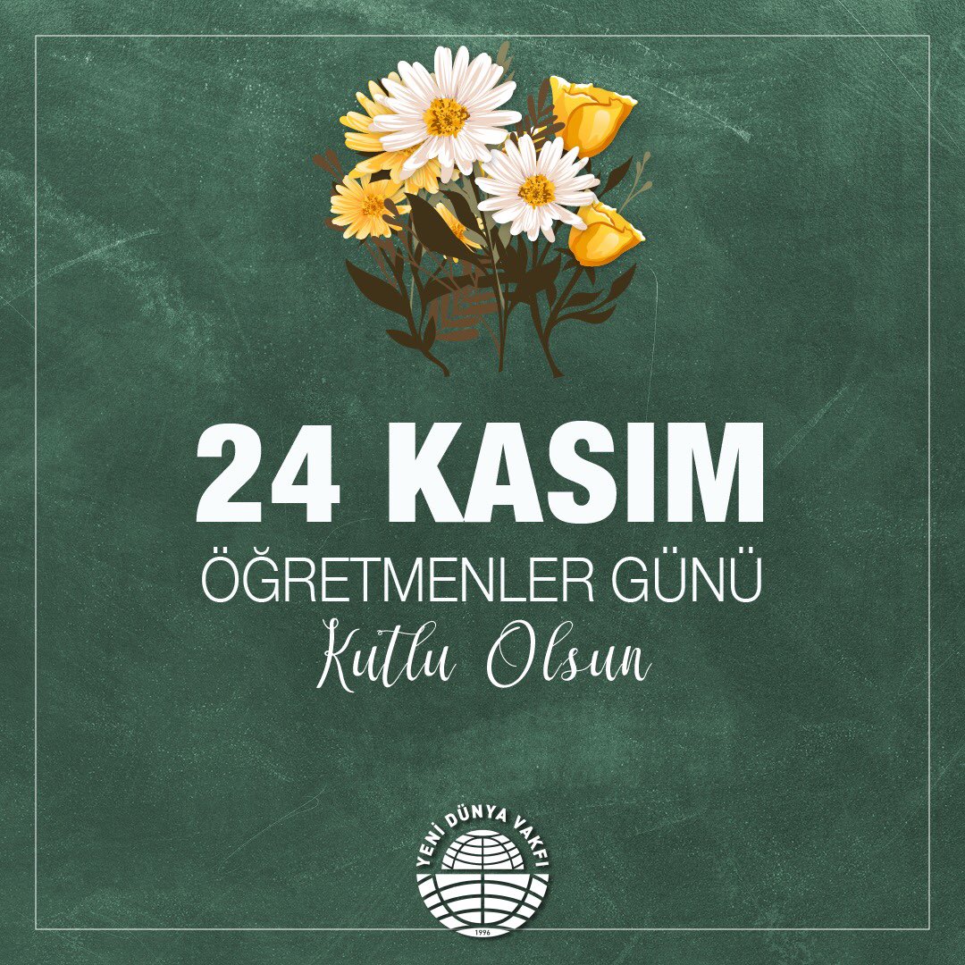 yenidunyavakfi's tweet photo. Bize büyük hayaller kurmak için tüm nedenleri ve bunu başarmak için tüm kaynakları veren başta şehit olan   öğretmenlerimiz olmak üzere tüm öğretmenlerimizin bu ulvi gününü kutlarız. 

#24kasım https://t.co/51my3rLnv2