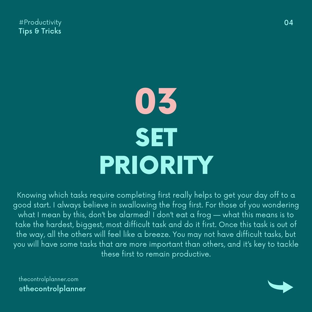 controlplanner's tweet photo. Hey guys it’s Wednesday and it’s a good to be productive. Productivity tips you need to get you smashing your daily goals. 
More info: https://t.co/x697KABsWg
Thread 👇 https://t.co/AdPgajlg2K