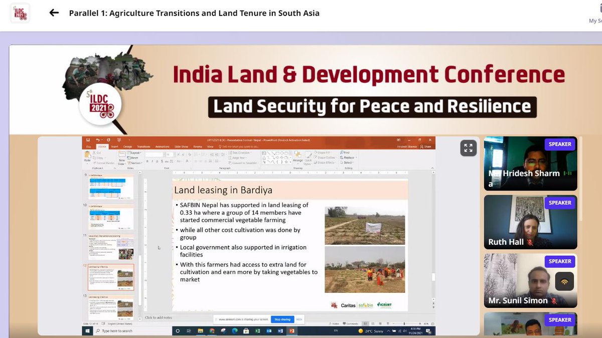 #SAFBIN Nepal has initiated land leasing in the Bardiya region which has increased the income of almost 14 members linked to the programme- Mr. Hridesh Sharma,
Caritas Nepal/SAFBIN program
#ILDC2021 #agriculture