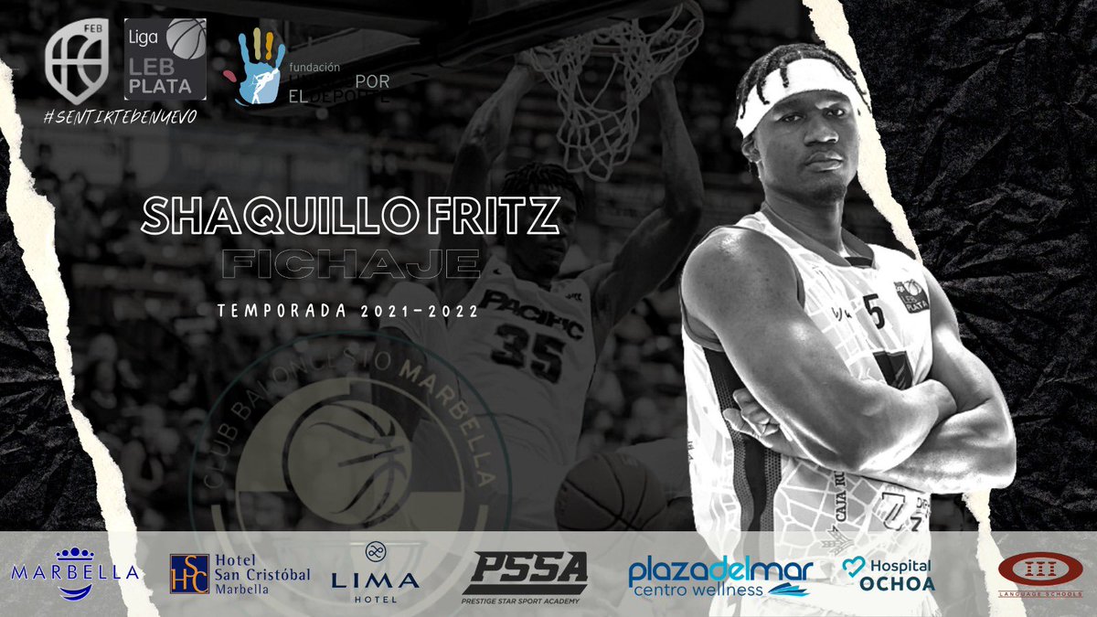 CBMarbella1's tweet photo. 📝 𝙵𝙸𝙲𝙷𝙰𝙹𝙴 I Shaquillo Fritz (@ballislifefritz) llega al @CBMarbella1 para reforzar la pintura.

🔥 El jugador llegará la próxima semana tras jugar con Bahamas las #ventanasFiba.

📲 https://t.co/ehNZjMKTF5

🔵⚪️#CBMarbella #SentirtedeNuevo https://t.co/gAKkWqjCUd