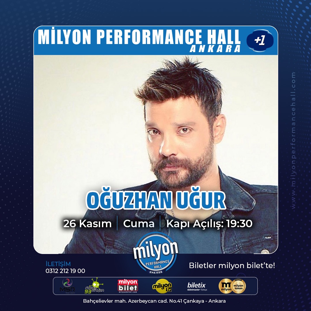 Milyon Performance Hall (@milyonhall) on Twitter photo Oğuzhan Uğur 26 Kasım'da Milyon Performance Hall ANKARA'da!
<a href="/OguzhanUgur/">Oğuzhan Uğur</a>
Biletler:
📍<a href="/milyonbilet/">milyonbilet</a> APP, milyonbilet.com'da ve Biletix'te!
📞0312 212 1900
#MilyonPerformanceHall #MilyonYapım #ArtıBir #Artı1 #MilyonBilet #Biletix #AnkaraEtkinlik #MilyonToken #oguzhanugur Oğuzhan Uğur 26 Kasım'da Milyon Performance Hall ANKARA'da!
<a href="/OguzhanUgur/">Oğuzhan Uğur</a>
Biletler:
📍<a href="/milyonbilet/">milyonbilet</a> APP, milyonbilet.com'da ve Biletix'te!
📞0312 212 1900
#MilyonPerformanceHall #MilyonYapım #ArtıBir #Artı1 #MilyonBilet #Biletix #AnkaraEtkinlik #MilyonToken #oguzhanugur