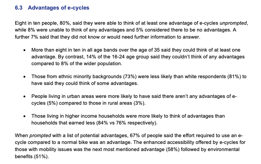 adamtranter's tweet photo. New research out today from the government on e-bike awareness and attitudes:

- 91% of people said they'd never ridden an e-bike.
- Eight in ten people could explain the advantages unprompted.

There is a HUGE opportunity to show people how transformative e-bikes are. https://t.co/WKU7UREeHV