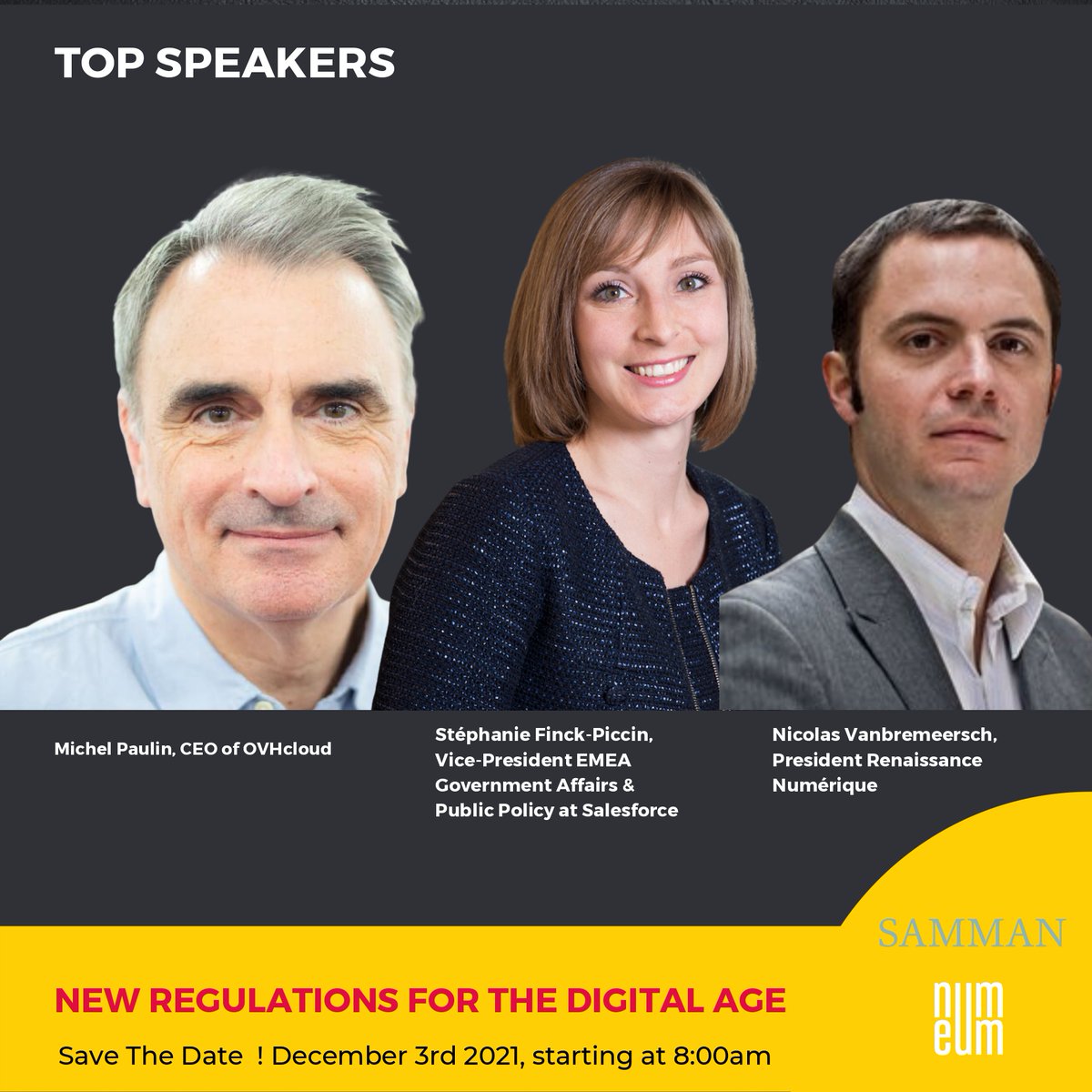 CabinetSamman's tweet photo. [#EuropeNum 2022 ]

#FrenchEUPresidency What will it entail for Europe's digital transition?

👉 Anthony Whelan @EU_Commission, @mathieuweill and @EvaMaydell will share the institutional point of view

🗓️December 3rd⏰8 am 📍 Brussels

🔜✅https://t.co/aZ7OTLvDwK https://t.co/gSEEBl6oW3