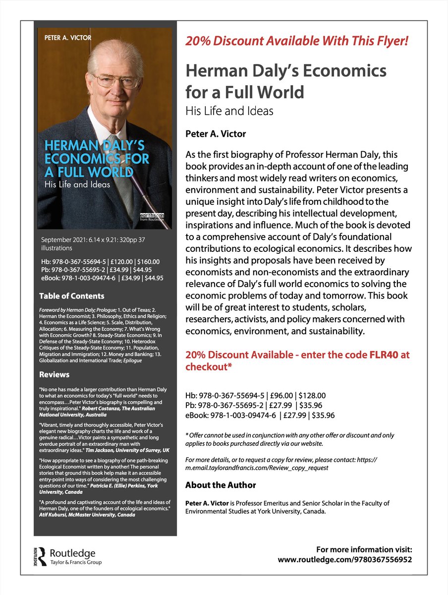CUSP_uk's tweet photo. We look very much forward to having the pioneering ecological economist #HermanDaly with us today (6.30pm UK | 1.30pm Toronto/NY) as we launch #ProfPeterVictor's new Daly biography. Please join us if you can to celebrate his life and work. ▶️ https://t.co/ZGMEDg2mEN cc #degrowth https://t.co/7M5H0L9wSP