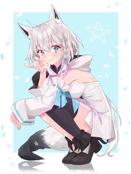 しゃがみフブキちゃん
#絵フブキ
#白上フブキ 