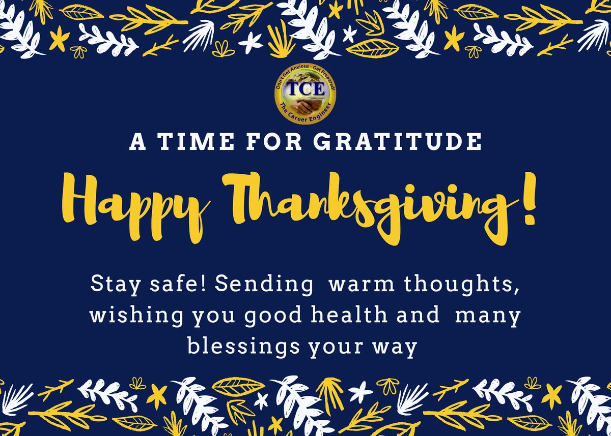 myTCEnow's tweet photo. 🍗Happy Thanksgiving🍗 from Your Career Engineer!  Have an amazing and safe holiday and enjoy that kitchen table or Zoom convos this year! #happythanksgiving #Thanksgiving #TurkeyDay #Thanksgiving2021 #familytime #StaySafe https://t.co/eic58QFzNF