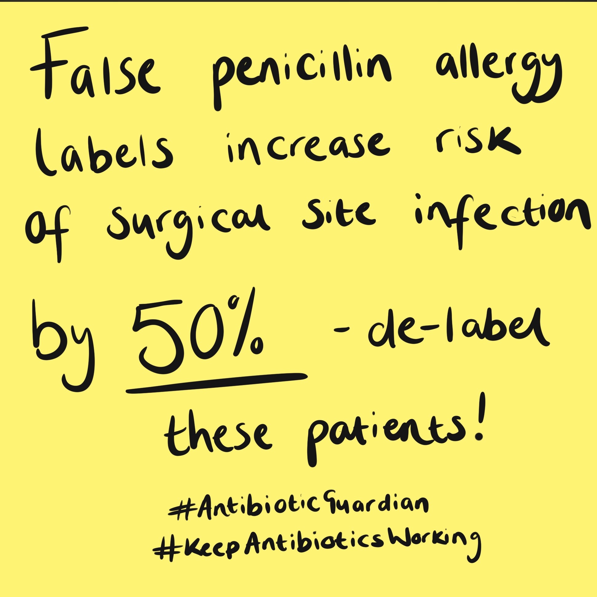 CPPE on Twitter: "'False or untrue penicillin allergy labels increase the risk of surgical site infections by 50%: De-label patients' #WAAW https://t.co/buFCmMqFT8" / Twitter