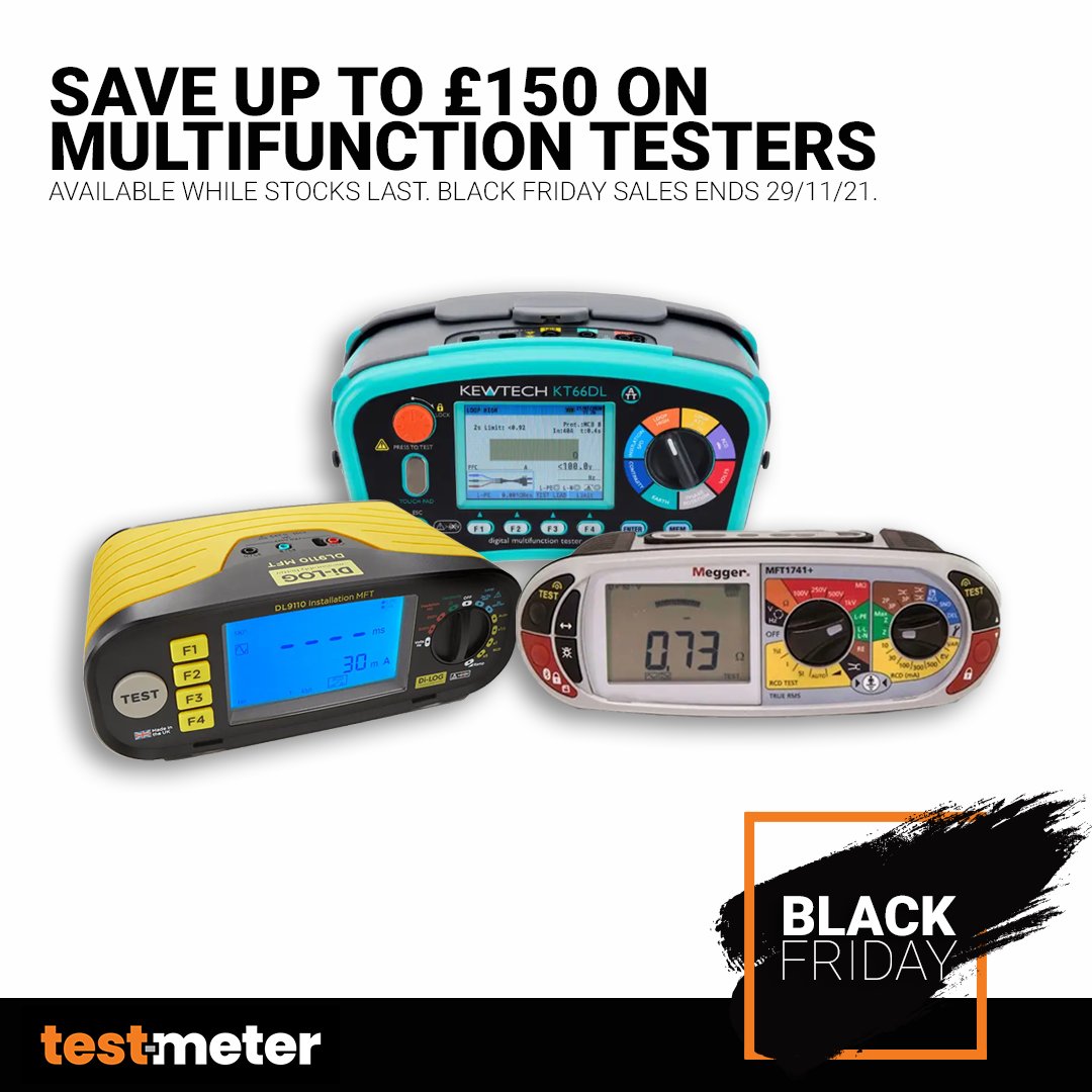 testmeter's tweet photo. You can save up to £150 on #MultifunctionTesters this week in our #blackFriday sale. If you missed yesterday's post don't worry, we will be highlighting all of our deals every day this week - don't miss out! Check out everything we have on offer here: https://t.co/bgGwVXF7M7 https://t.co/aAqFg9YH84