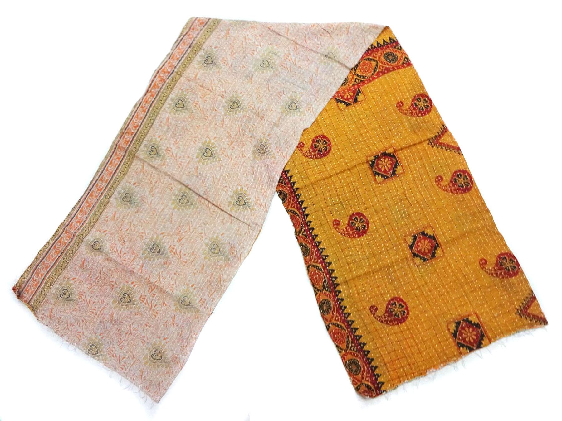 Cotton Kantha Scarf Head Wrap Stole Dupatta Hand Quilted Women Shawl Stitched SJ33