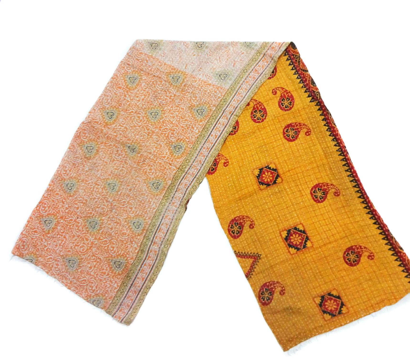 Cotton Kantha Scarf Head Wrap Stole Dupatta Hand Quilted Women Shawl Stitched SJ33