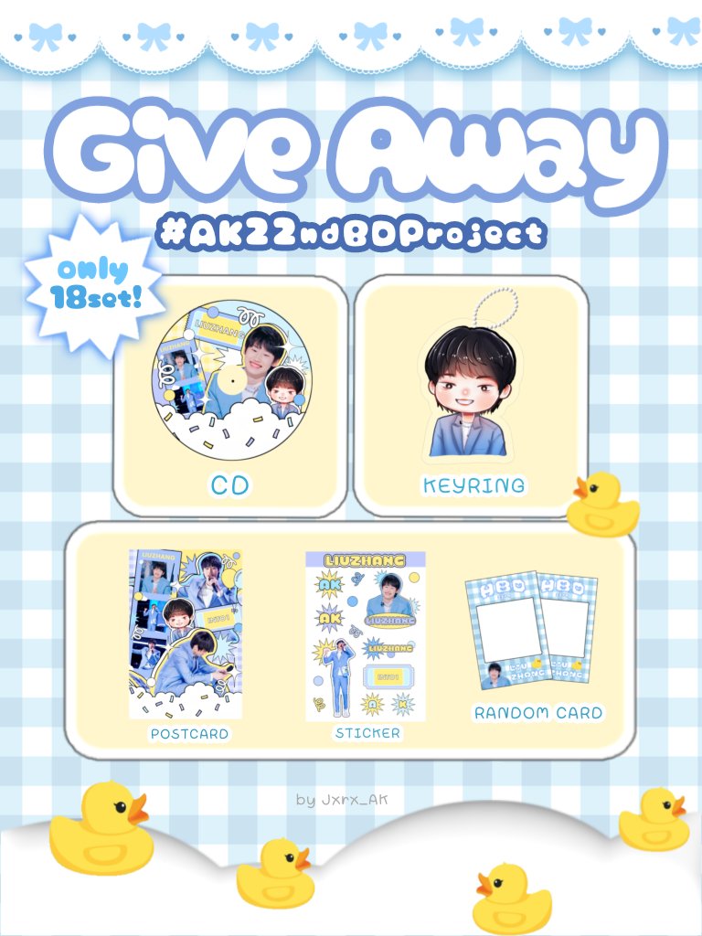 ᴘʟs ʀᴛ ᵎ ҂ ࣪♡̶
ʚ ⑉ ᴏɴʟʏ 18 sᴇᴛ ⑉ ɞ 

✧ᴘᴏsᴛᴄᴀʀᴅ 1 ᴇᴀ
✧sᴛɪᴄᴋᴇʀ 1 ᴇᴀ
✧ʀᴀɴᴅᴏᴍ ᴄᴀʀᴅ 1 ᴇᴀ
✧ᴄᴅ 1 ᴇᴀ
✧ᴋᴇʏʀɪɴɢ 1 ᴇᴀ
꒰ sᴘᴇᴄɪᴀʟ ɢɪғᴇ ɪɴ ᴍᴇɴᴛɪᴏɴ✍︎︎ ꒱ 

📮 shipping : 50฿
🗓 form : 12/12/2021 18:12PM

#AK22ndBDProject