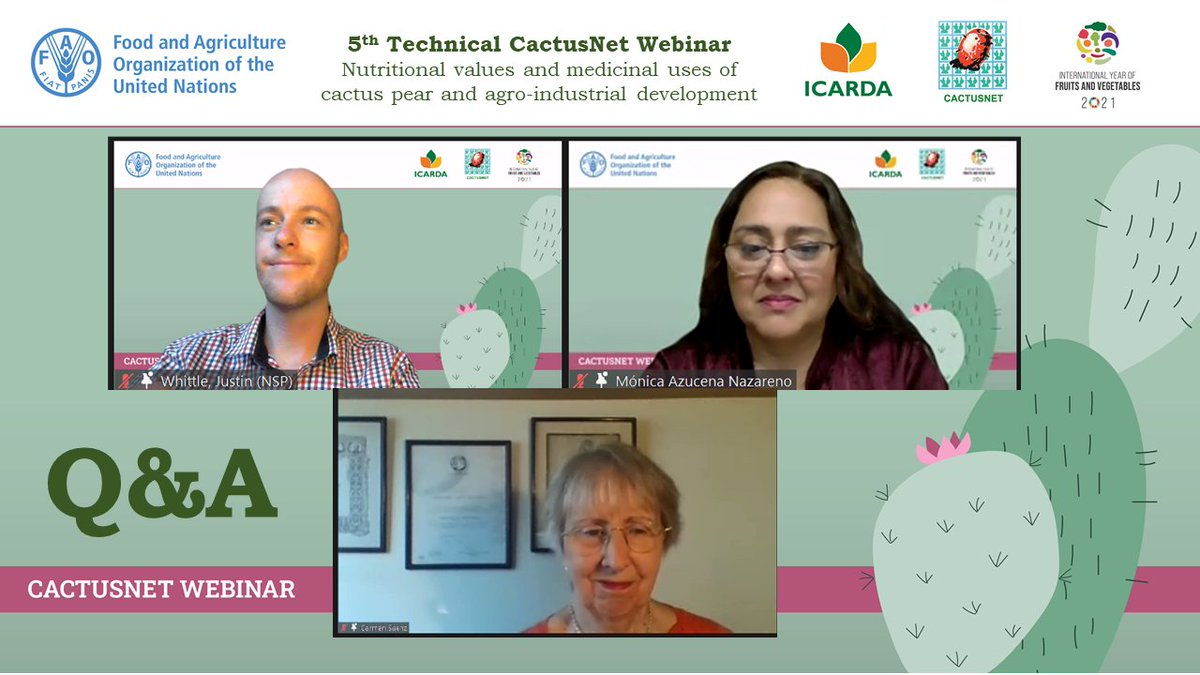 Did you enjoy the #Cactusnet Webinar? 🌵If you would like to become a member of FAO-ICARDA CactusNet join today by checking out our website: cactusnetwork.org . #climatechange #nopal #agriculture #food #health #nutrition #research