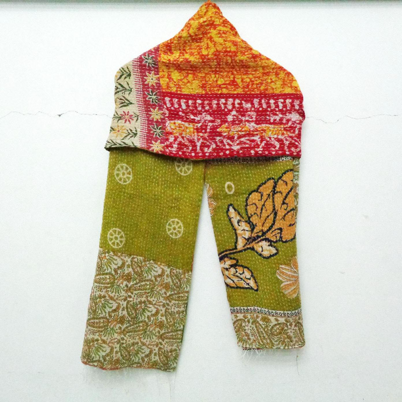 Cotton Kantha Scarf Neck Wrap Stole Dupatta Hand Quilted Women Shawl Stitched SJ51