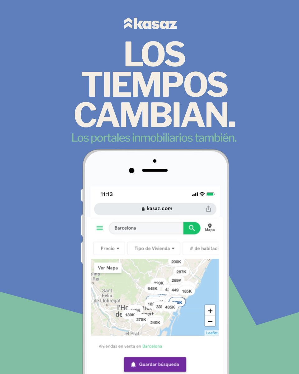 Cambiamos la forma en la que buscas y encuentras tu piso.️

Los tiempos cambian y los portales inmobiliarios también tienen que cambiar, adaptarse y actualizarse. ⚡️

Por eso en Kasaz incorporamos una nueva experiencia de búsqueda, más moderna, más sencilla y más precisa. 🚀