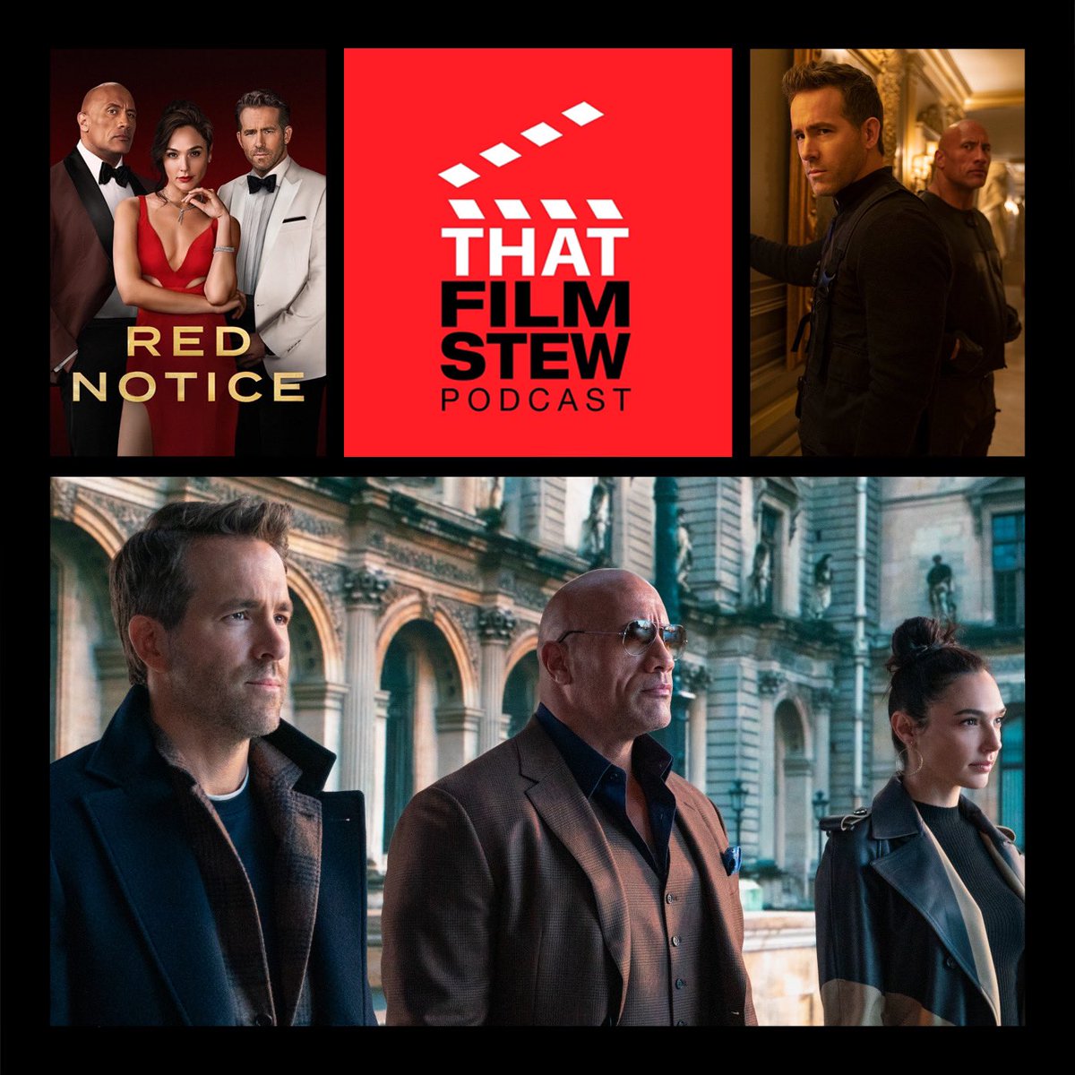 Three of the biggest Hollywood stars unite in the latest Netflix Original movie.
 
Listen HERE: soundcloud.com/thatfilmstew/t…

#Podcast #Movie #Film #Review #Netflix #RedNotice #RawsonMarshallThurber
#DwayneJohnson #RyanReynolds #GalGadot #PodernFamily #PodcastHQ #FilmTwitter