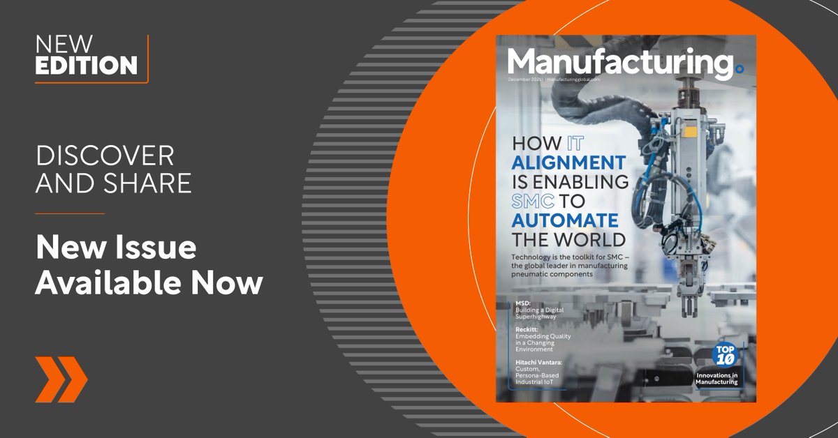 ManufacturingDg's tweet photo. OUT NOW - Manufacturing Global December edition. Read here - https://t.co/psjkN4gPU4

With insights from:
- SMC - Michael Loggins
- @Merck - Frederic Brut &amp; Paolo Migliari
- @ThisIsReckitt - Valérie Sieurin
- @HitachiVantara - Siddharth Verma &amp; Andrew Mudford

#Manufacturing https://t.co/d3cfMUAtGV