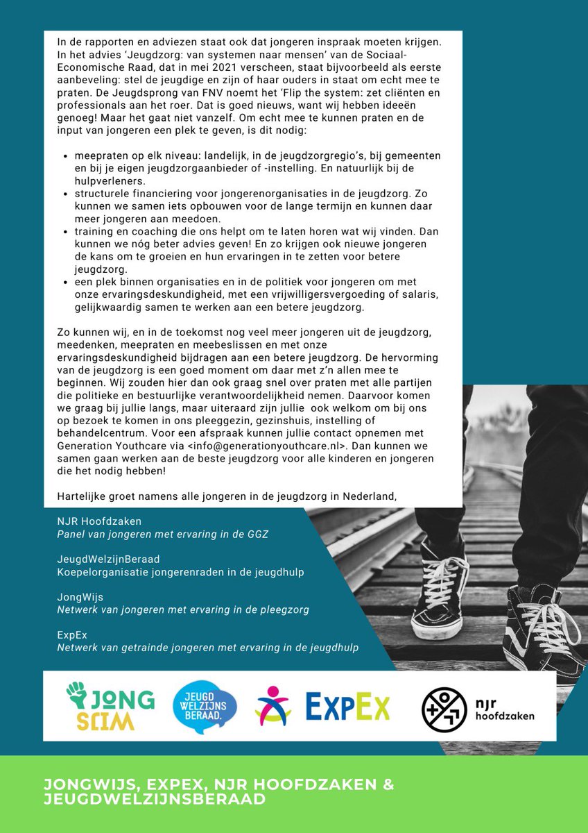 Vandaag slingeren wij onze brief aan alle politieke eindbazen in Nederland de wereld in! #plekaantafel #jeugdhulp #politiekeeindbazen