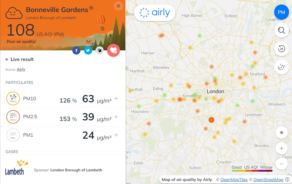 What is the pollution level in #London today? Live map: map.airly.org #airpollution
@CleanAirLondon @rosamund_ElsFdn