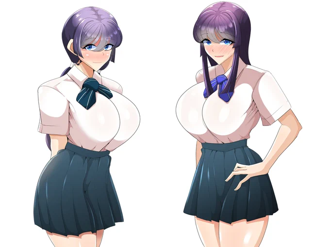 姉妹寝取られCGの立ち絵。中年のおっさんに寝取られる話です。 