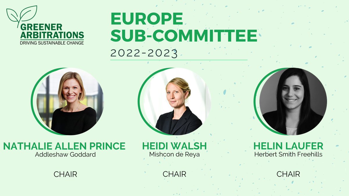 Meet the Europe Sub-Committee - CGA Chairs for 2022/23!

View all members of the Europe sub-committee: greenerarbitrations.com/regional-sub-c…

#GreenerArbitrations