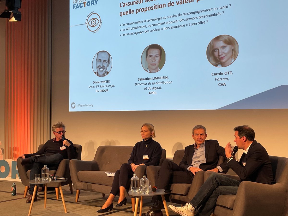 EvenementsARGUS's tweet image. #ArgusFactory - L'assureur accompagnateur de vie : quelle proposition de valeur pour l'assuré ? @SLIMOUSIN @GroupeAPRIL, Olivier Vaysse @EISGroupLtd et Carole Ott - CVA nous répondent sur le parcours modèles émergents !
