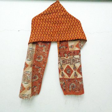 New Indian Cotton Kantha Fashion Scarf Reversible Bohemian Handmade Hippie Band SJ62