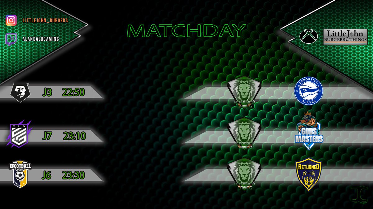 AlandaluGaming's tweet photo. #AlandalúMachday
⚽️ Jornada 3 / #TTJ7 / Jornada 6
🏆 @VFOspain_xbox / @VLG_pro / @PLGeFootBall
🆚 @onente_esports / @GodSMasTerS_Pro / @FC_Returned
📅 24/11/2021
⏰ 22:50 / 23:10 / 23:30
💻https://t.co/bakYXRl1zb
#SiempreAlandalúGaming https://t.co/wsnxvcEkAo