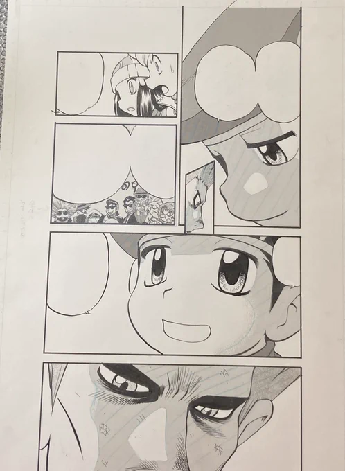 原稿整理継続中。
38巻60ページ最後のコマのアカギ、裏に描いた下絵だと眼窩の影がないからか、優しそうな表情に見えて、この時、ダイヤに心を動かされてたのでは?とというようにも見える。しかしこのエピソード執筆時点では40巻のアカギの心情は知らなかったのでたまたま。 
