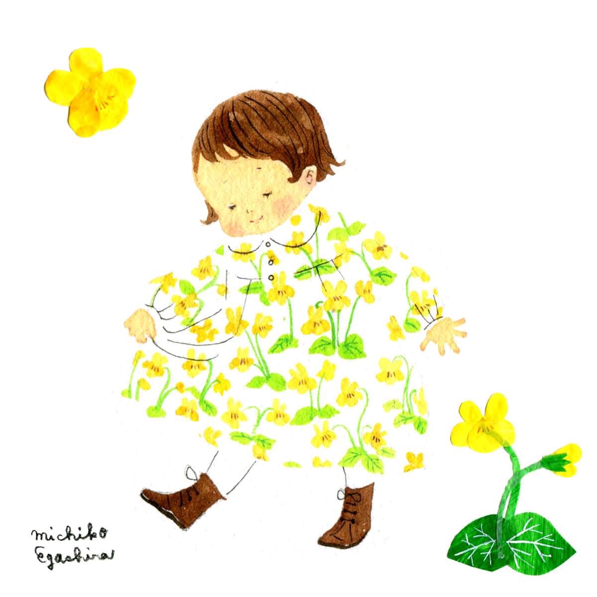 気持ちが明るくなるような服が欲しいな 試着したり 実際に手で触れながらお買 えがしらみちこ 絵本作家 のイラスト