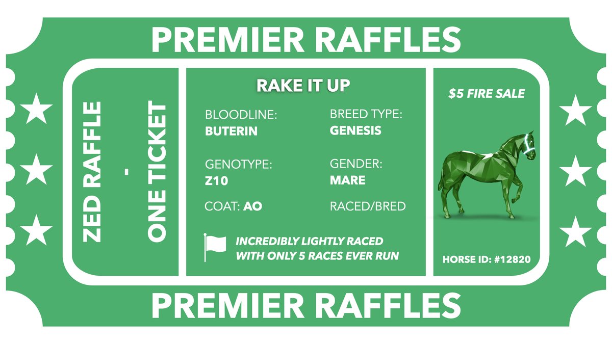 PremierRaffles's tweet photo. It’s time to give back to the community again! 

TWO FREE tickets to our upcoming raffle for a GENESIS 
@zed_run horse up for grabs!

Simple entry requirements:

1️⃣ Follow @PremierRaffles
2️⃣ Like and RT this tweet
3️⃣ Tag two friends

Winners drawn: 10am GMT Friday 26th November! https://t.co/XZ13tLvVnt