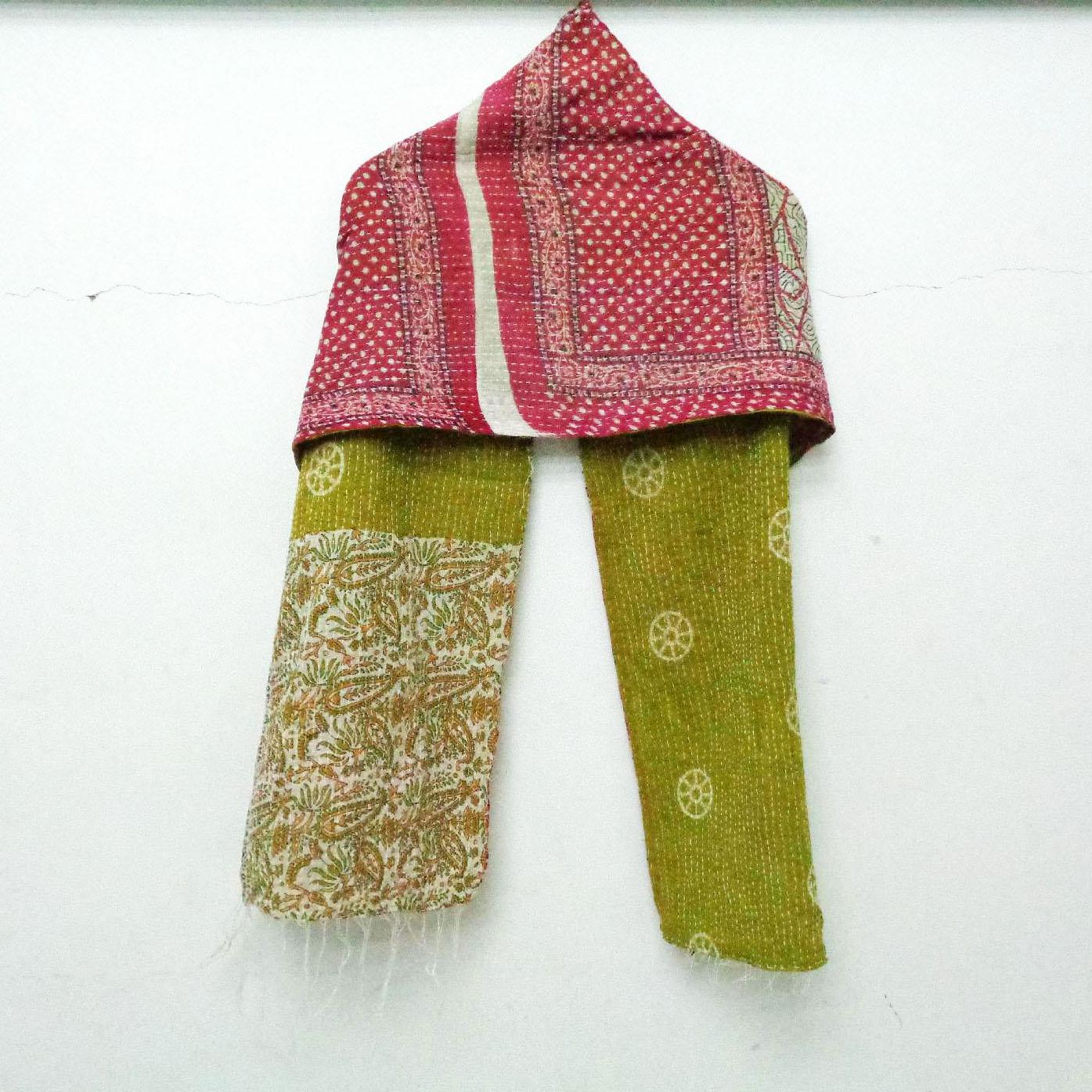 Cotton Kantha Scarf Head Wrap Stole Dupatta Stitched Embroidered Scarf Veil SJ75