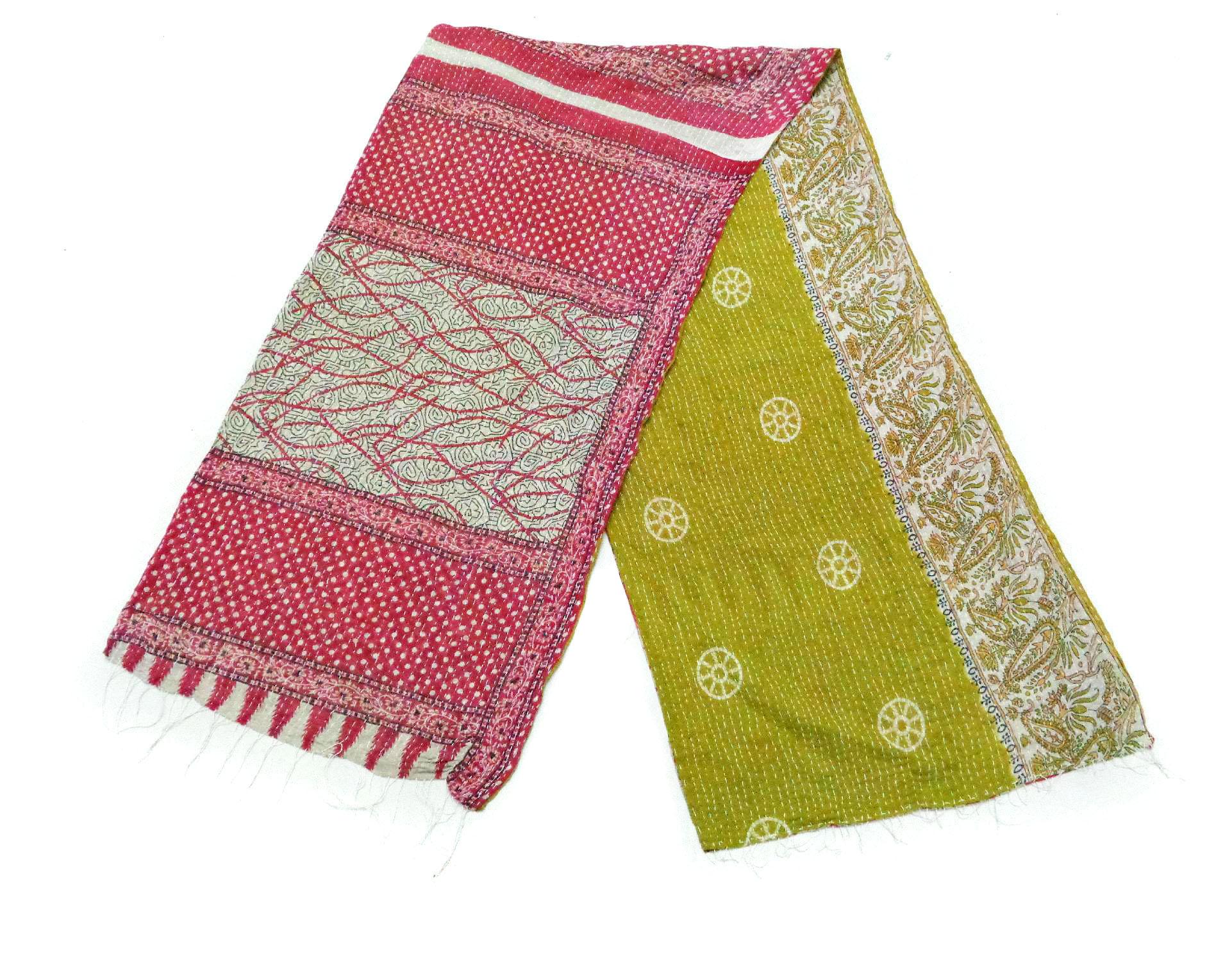 Cotton Kantha Scarf Head Wrap Stole Dupatta Stitched Embroidered Scarf Veil SJ75