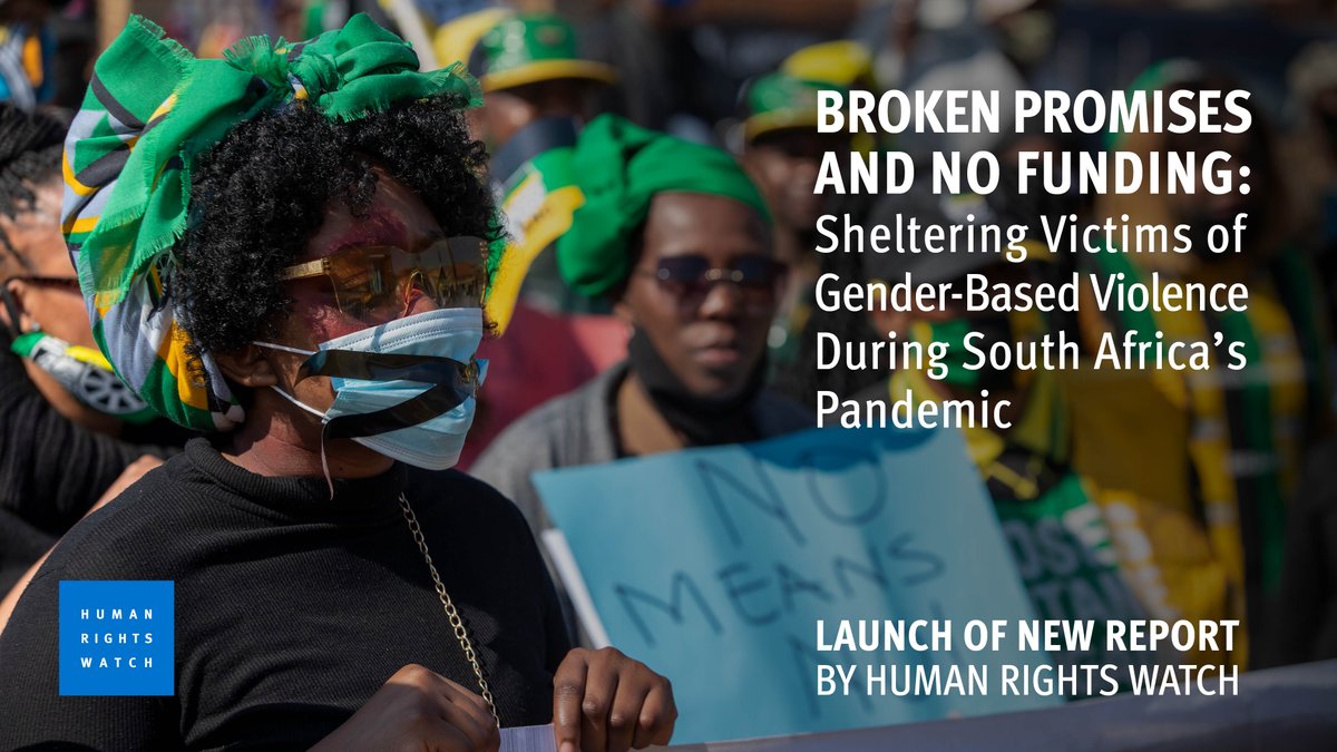 4. While @GovernmentZA has been addressing gender-based violence during the #Covid19 a large-scale effort is needed to ensure its fallout over the next years doesn’t result in #SouthAfrica's rates for gender-based violence worsening further. @IsaackWendy hrw.org/news/2021/11/2…