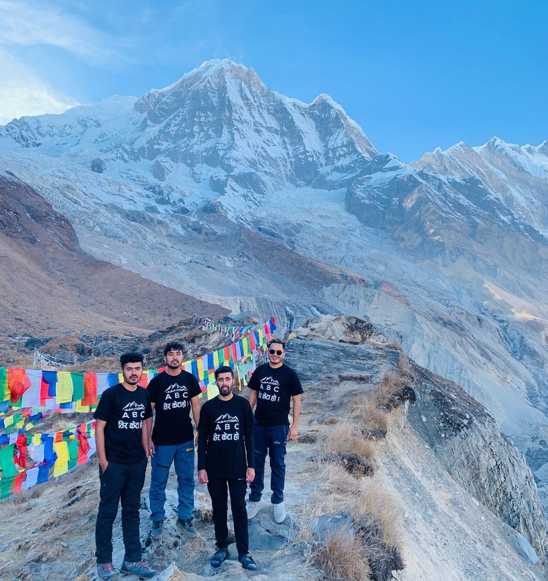 RONBupdates's tweet photo. Domestic tourists wearing "ABC तिर केटा हो" tshirt on the way to Annapurna Base Camp. ABC is one of the most popular trekking destinations of Nepal. #promotelocaltourism
Pic. Uday Shreshta https://t.co/fFaKZ1Tbfc