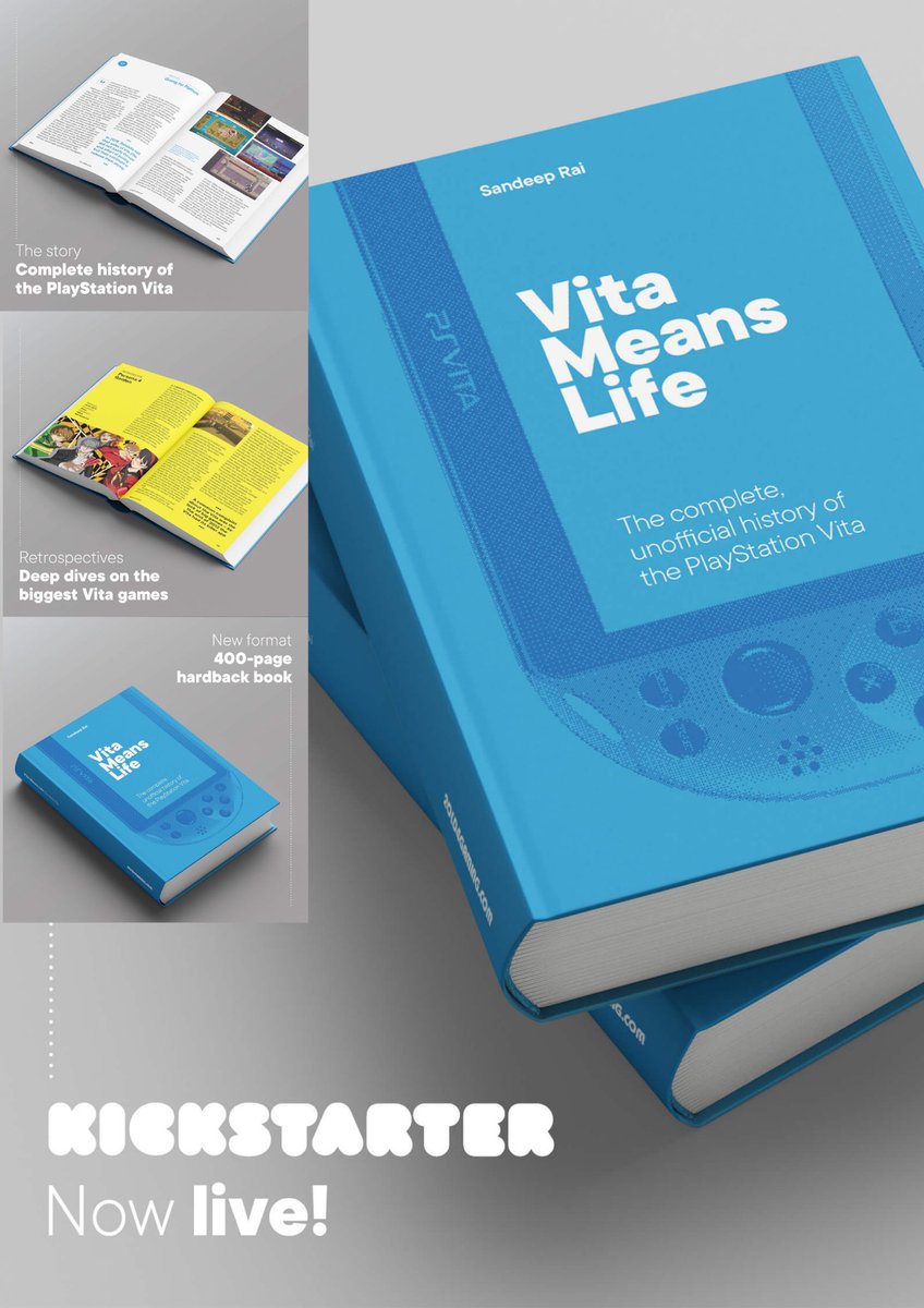 2_Old_4_Gaming's tweet photo. Kickstarter is live!

“Vita Means Life,” a 400 page, hardback book that covers the entire history of the #PSVita, #Vita game retrospectives and interviews with developers!  

Please RT and spread the word. :)

https://t.co/F8oZcgZ9y3 https://t.co/ohpiVkTT8e