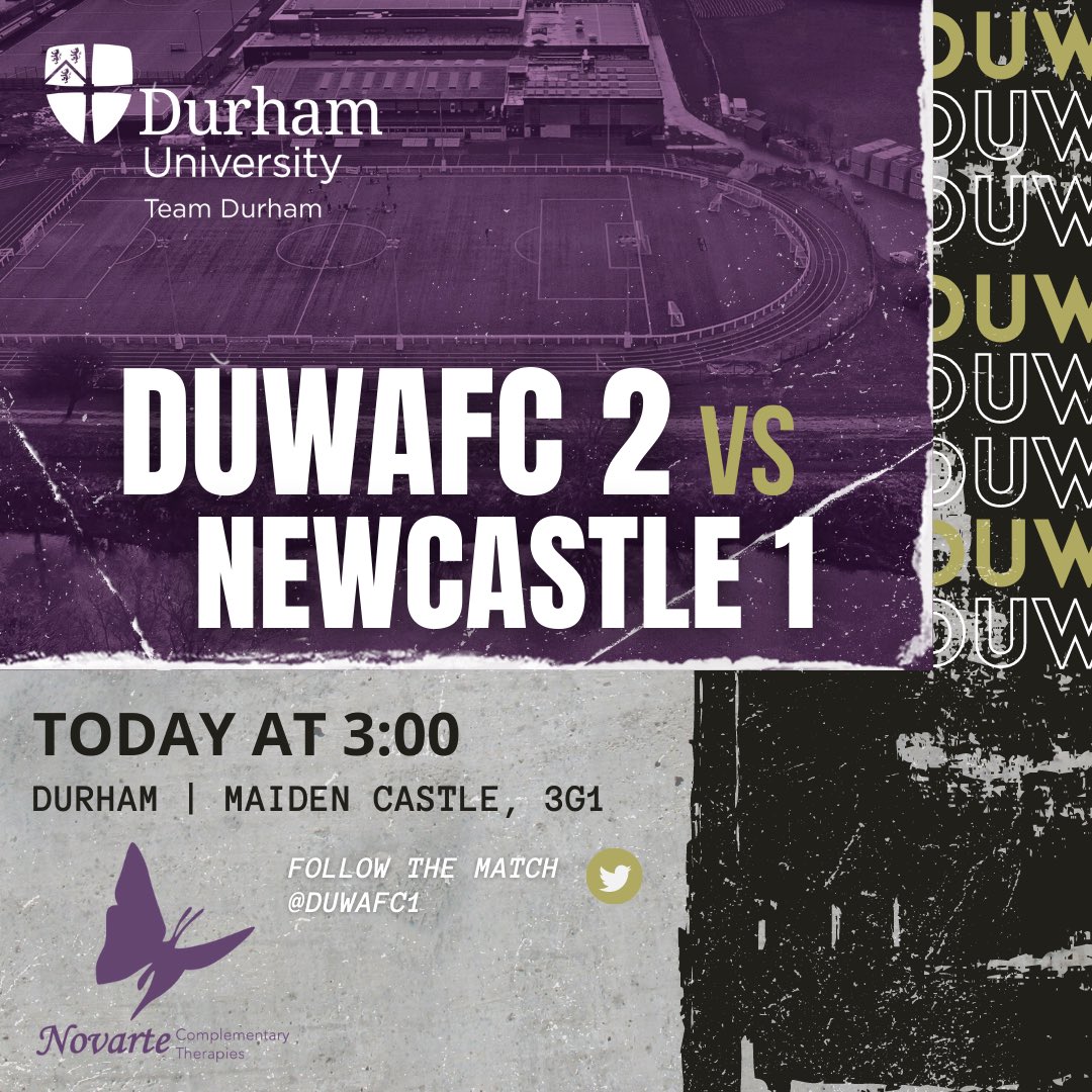 GAME DAY 🚨

Get down to Maiden Castle to support the 1s charity match and 2s cup game!

Tickets for the charity event: £4 🎟

#TeamDurham