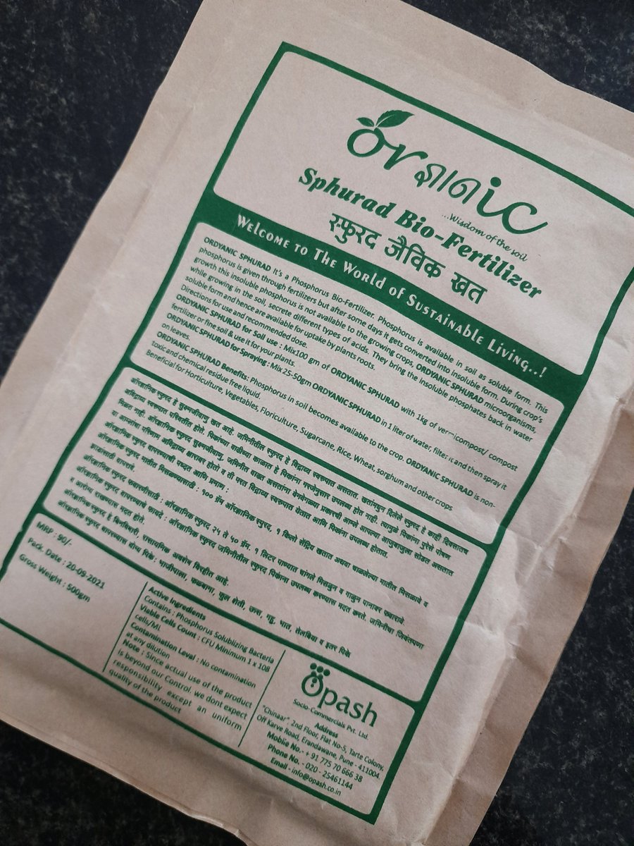 ordnyanic's tweet photo. SPHURAD: a #nontoxic #BioFertilizer for your #crops🌾😀
Why #Sphurad?🧐
▪#Phosphorus, often given through #fertilizers, later turns insoluble &amp; unavailable to a growing crop &amp; secretes acids. Sphurad brings phosphates back in water soluble form for roots' uptake
📱+91 7757066638 https://t.co/I078IlrAvD