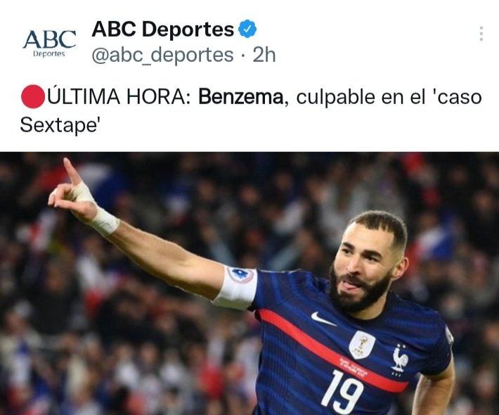 JotDownSpain's tweet photo. Benzemá es de la selección francesa para condenas y del Real Madrid para balones de oro. https://t.co/GW7sQTn1fY
