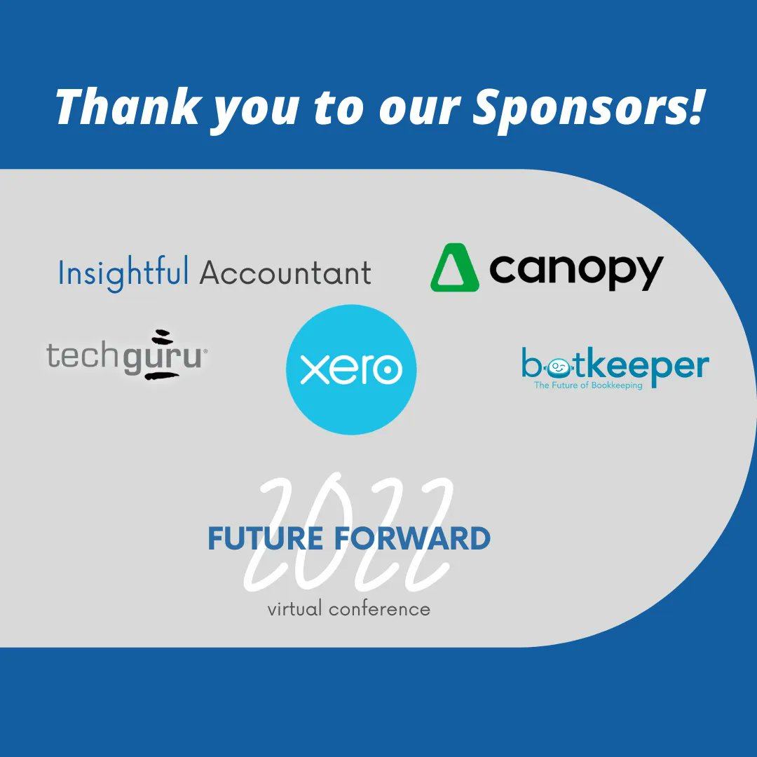 InsightfulActnt's tweet image. Thanks to our sponsors @canopytax @TechGuruIT @b0tkeeper and @Xero for supporting #FutureForward2022. We&apos;re just one week away, be sure to register now! 
buff.ly/32q9Kh0