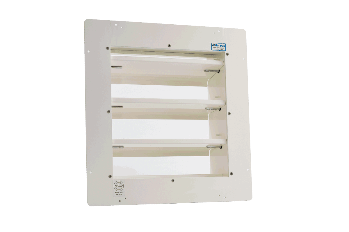 Apreco's pressure relief vents have been designed to release excess room pressure caused by fire suppression gas release. To find out more, get in touch via sales@apreco.com #firesuppression #firesafety #fireprotection #pressurereliefvent
