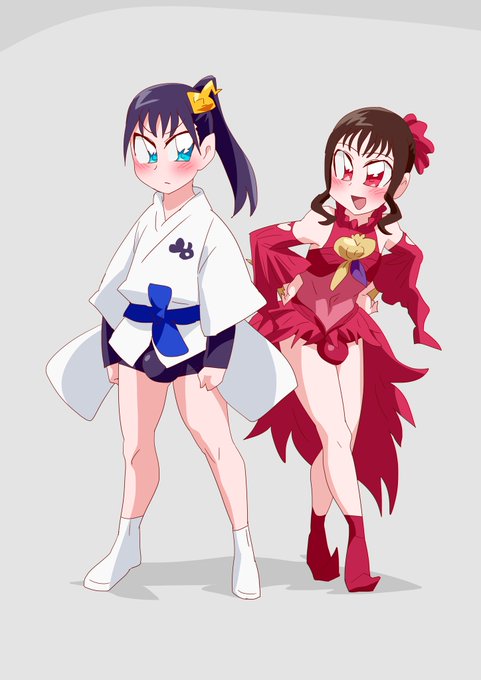 輝一と二大の弟、サクくん。アギレルくんに狙われている。 #キュアライダー #ライダー少女 (?) 