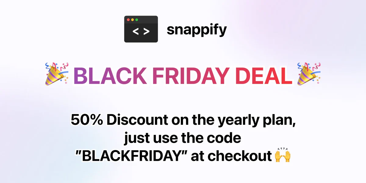 Image promoting the Black Friday deal of snappify