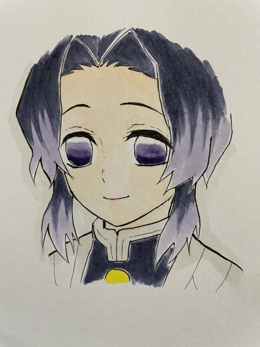 ぷんたろう🦋さんがTwitterに投稿した胡蝶しのぶ(鬼滅の刃)のイラスト。