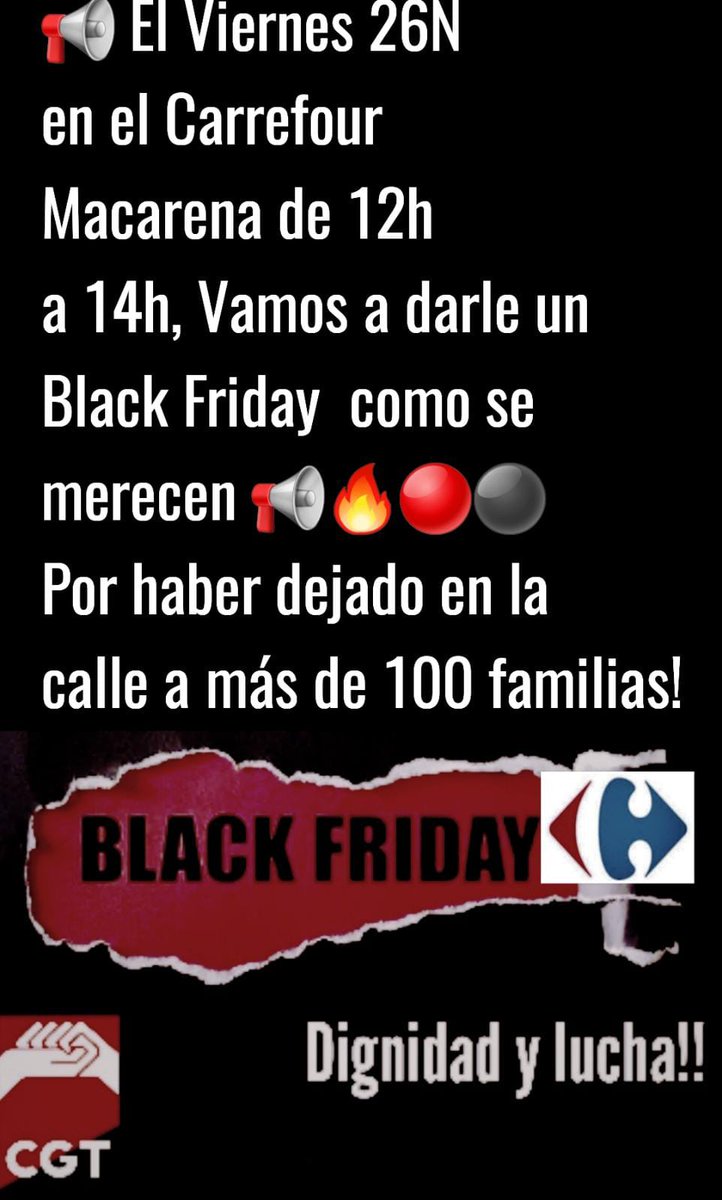 quejartatengo's tweet photo. El viernes 26 estamos allí, por nosotros por nuestros derechos, acude! NO al maltrato laboral! BASTA YA DE EMPRESAS ABUSADORAS! @sitel_spain
@CarrefourES  #ContactBlackReality #CarrefourEnNegro https://t.co/a2wOhk9Q3a