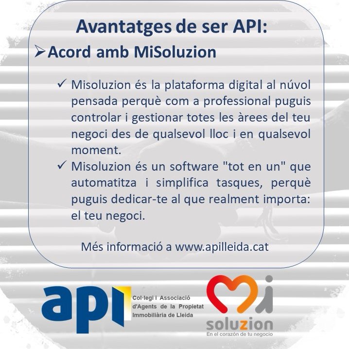 apilleida's tweet image. I avui us presentem l&apos;acord signat amb MiSoluzion: perquè realment creiem que és important poder automatitzar i simplificar tasques per dedicar-te al que realment importa: el teu negoci! 

#apiLleida #MiSoluzion #apialdia #APIprofessional #valorafegit #optimitzareltemps #software