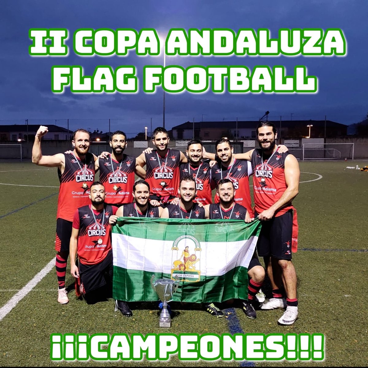 FAFA_Andalucia's tweet photo. 🏈🏆🏈

Desde la Federación Andaluza de Fútbol Americano, FAFA, queremos agradecer a todos los equipos y colaboradores por haber hecho posible la celebración de la II Copa Andaluza de Flag Football.

🥇- @montillacircus
🥈- @GranadaLions
🥉- @PotrosFootball

📺 @Flagcornerspain https://t.co/94SMj5b6Pa