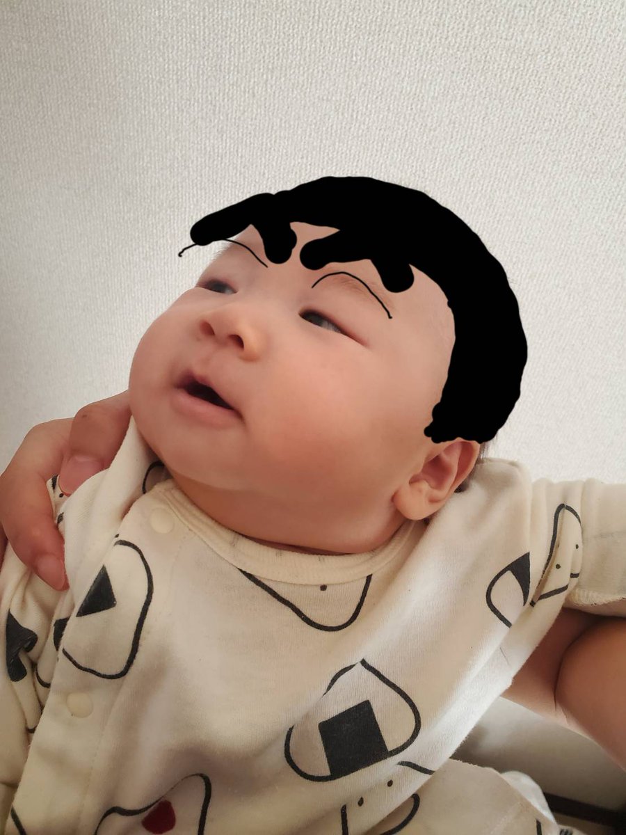 mrer_gohan's tweet photo. ぷっくりほっぺ型輪郭には、この髪型が合う。
オラ、４ヶ月になったゾ👶(女の子です) https://t.co/C9KHteTith