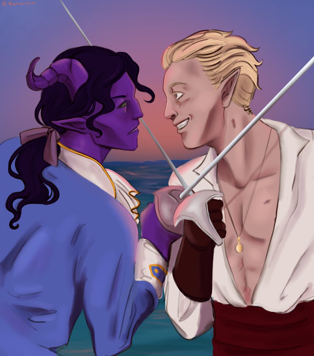 Victoursin's tweet photo. Two characters of my ungoing DnD campaign. 

#dnd #Pirates https://t.co/ZYteS0VZCX